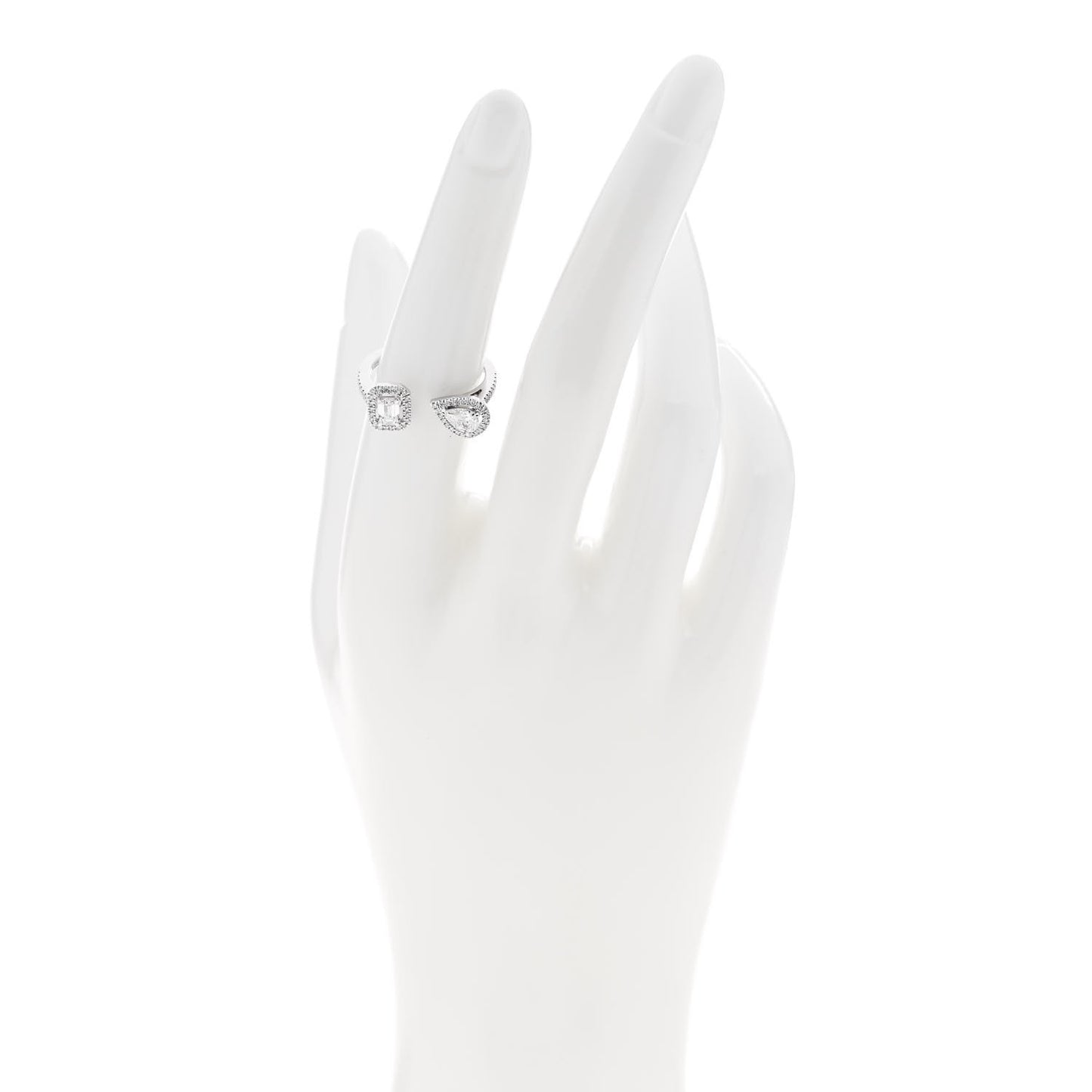 18K White Gold Diamond .70ct My Twin Moi & Toi Ring 53 6.25