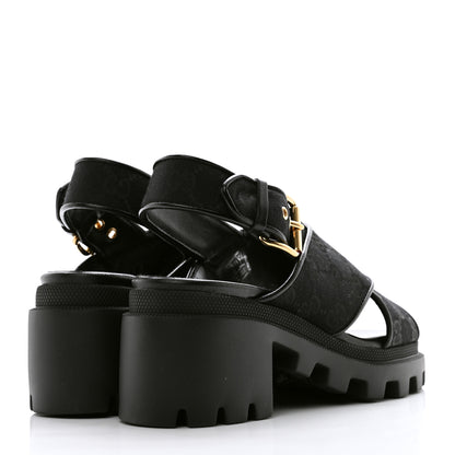 Gucci Monogram Granada Kid Trip 40/72mm Lug Sole Sandals 36.5 Black 4 of 9