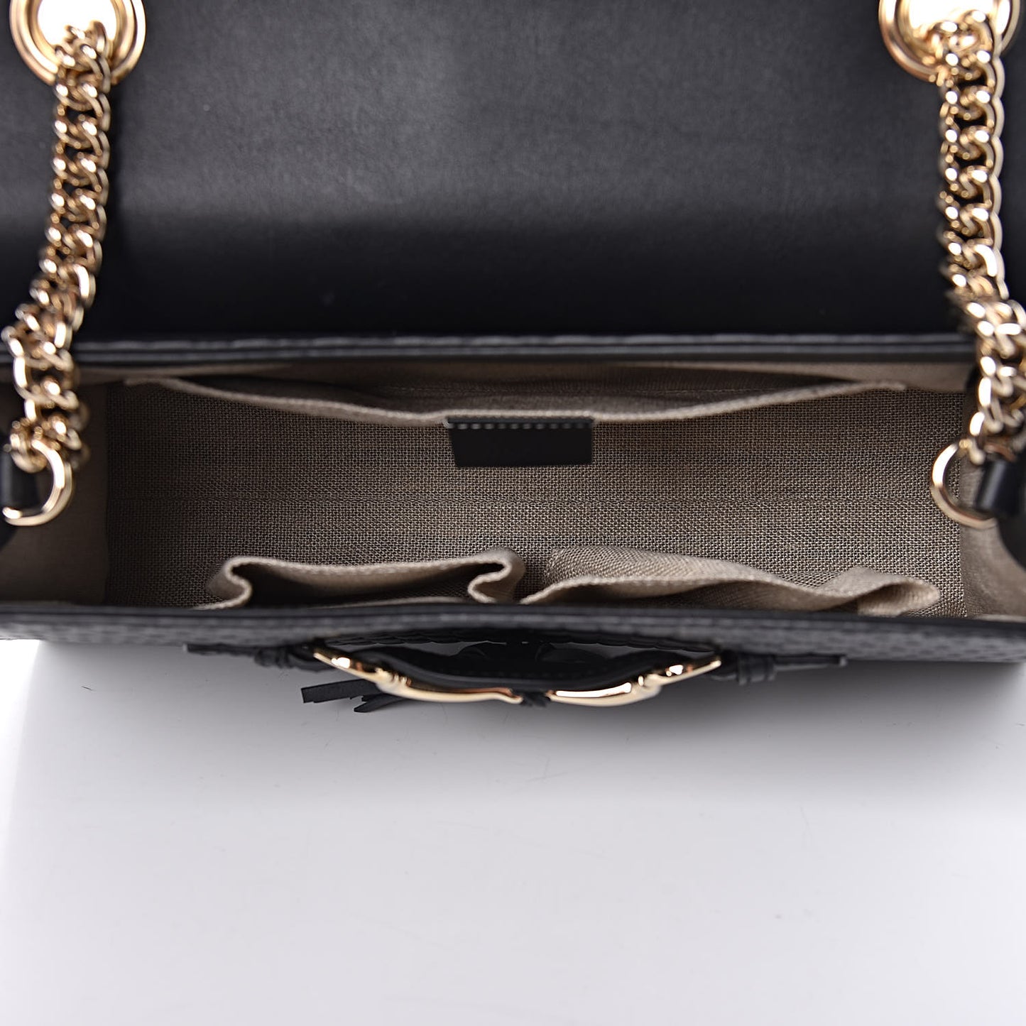 Microguccissima Medium Emily Chain Shoulder Bag Black