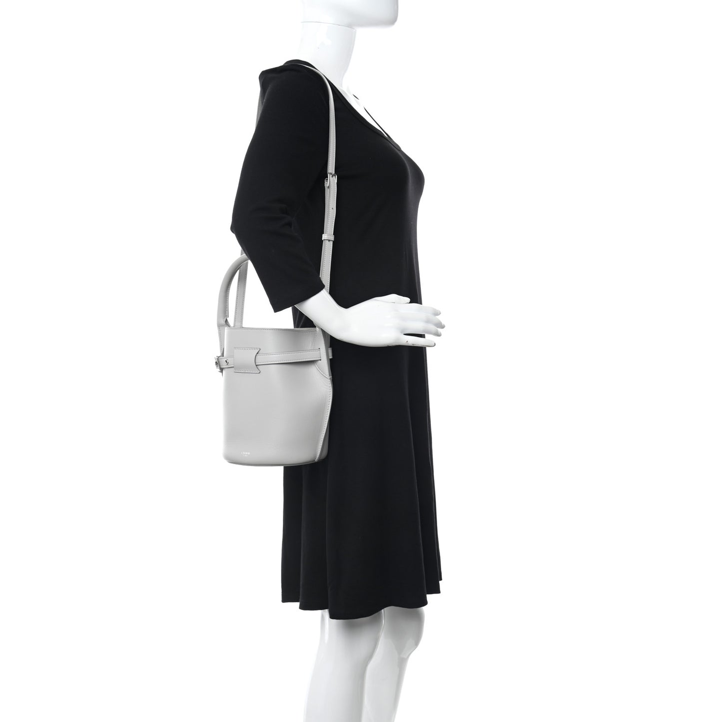Smooth Calfskin Nano Big Bag Bucket Light Grey