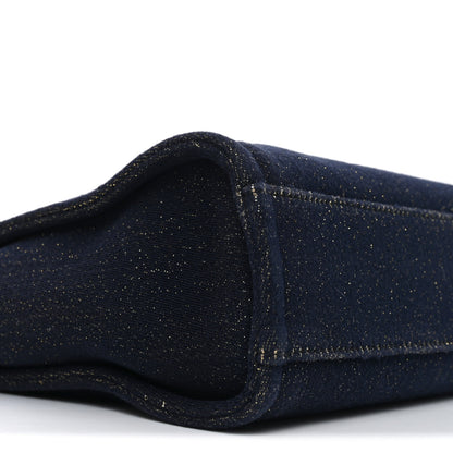 Chanel Lurex Canvas Mini Deauville Tote Navy Blue Gold 9 of 10