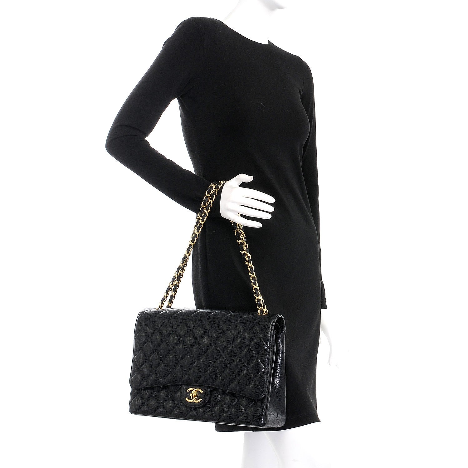 Chanel Caviar Quilted Maxi Double Flap Black 3 of 8