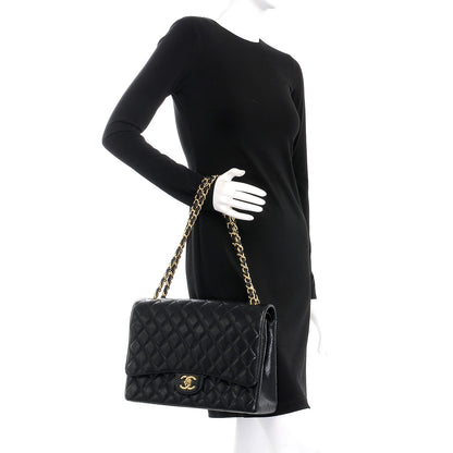 Chanel Caviar Quilted Maxi Double Flap Black 3 of 8