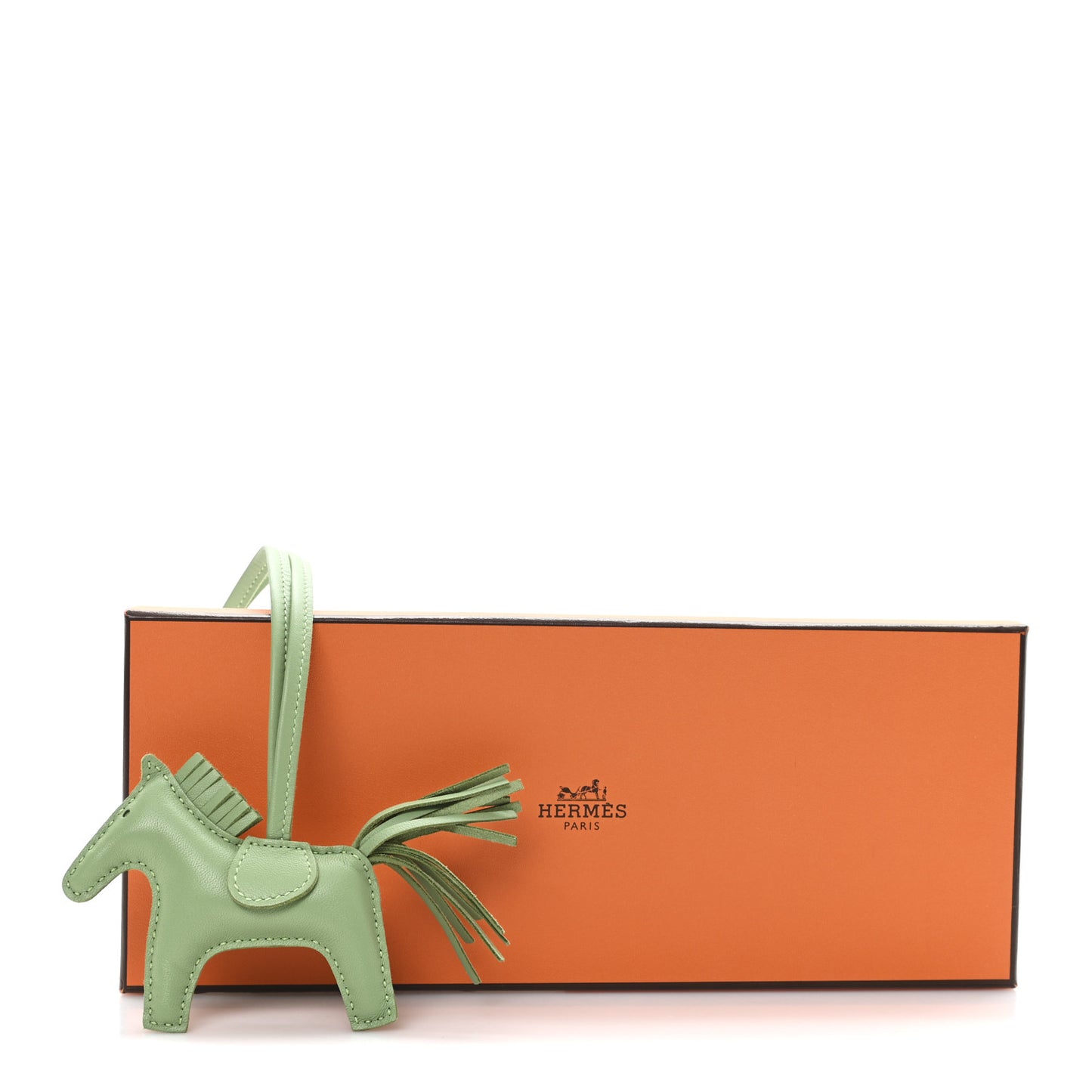 Milo Lambskin Grigri Rodeo Horse Bag Charm PM Vert Criquet
