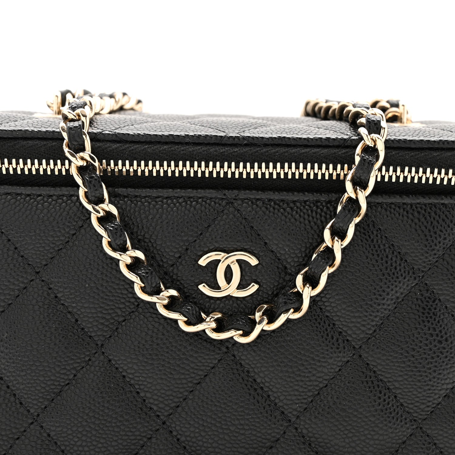 Chanel Caviar Quilted Small Vanity Case With Chain Black 8 of 11