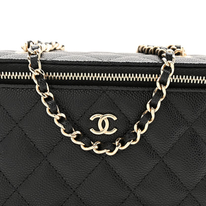 Chanel Caviar Quilted Small Vanity Case With Chain Black 8 of 11