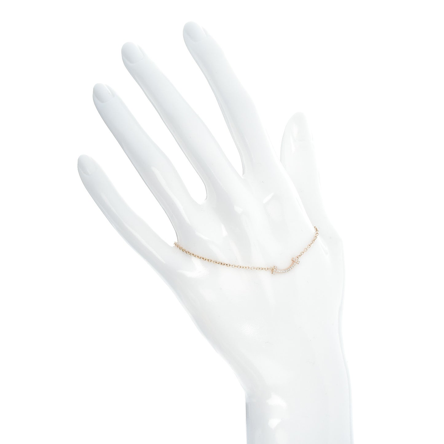 18K Rose Gold Diamond Mini T Smile Bracelet
