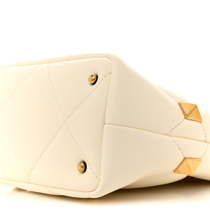 Valentino Garavani Nappa Small Roman Stud The Handle Bag Ivory 10 of 12