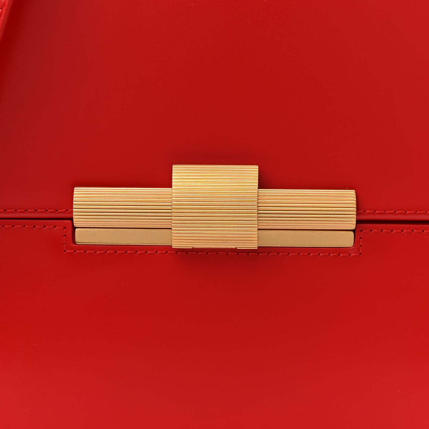 Calfskin Daisey Box Clutch Red