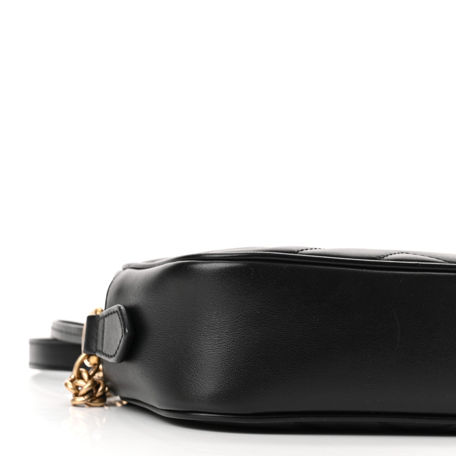 Gucci Calfskin Matelasse Mini GG Marmont Chain Shoulder Bag Black 9 of 10