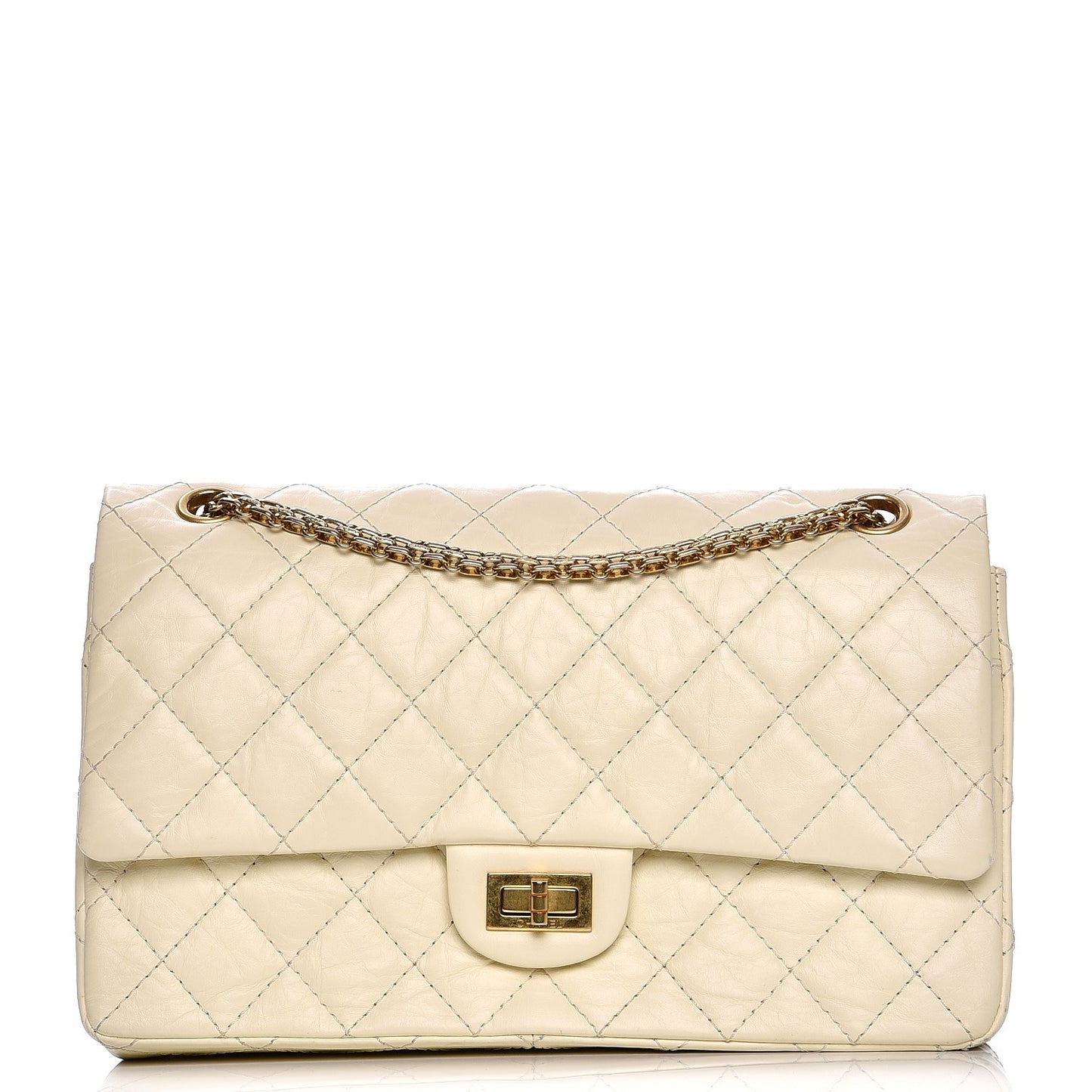 Aged Calfskin Quilted 2.55 Reissue 226 Flap Ivory