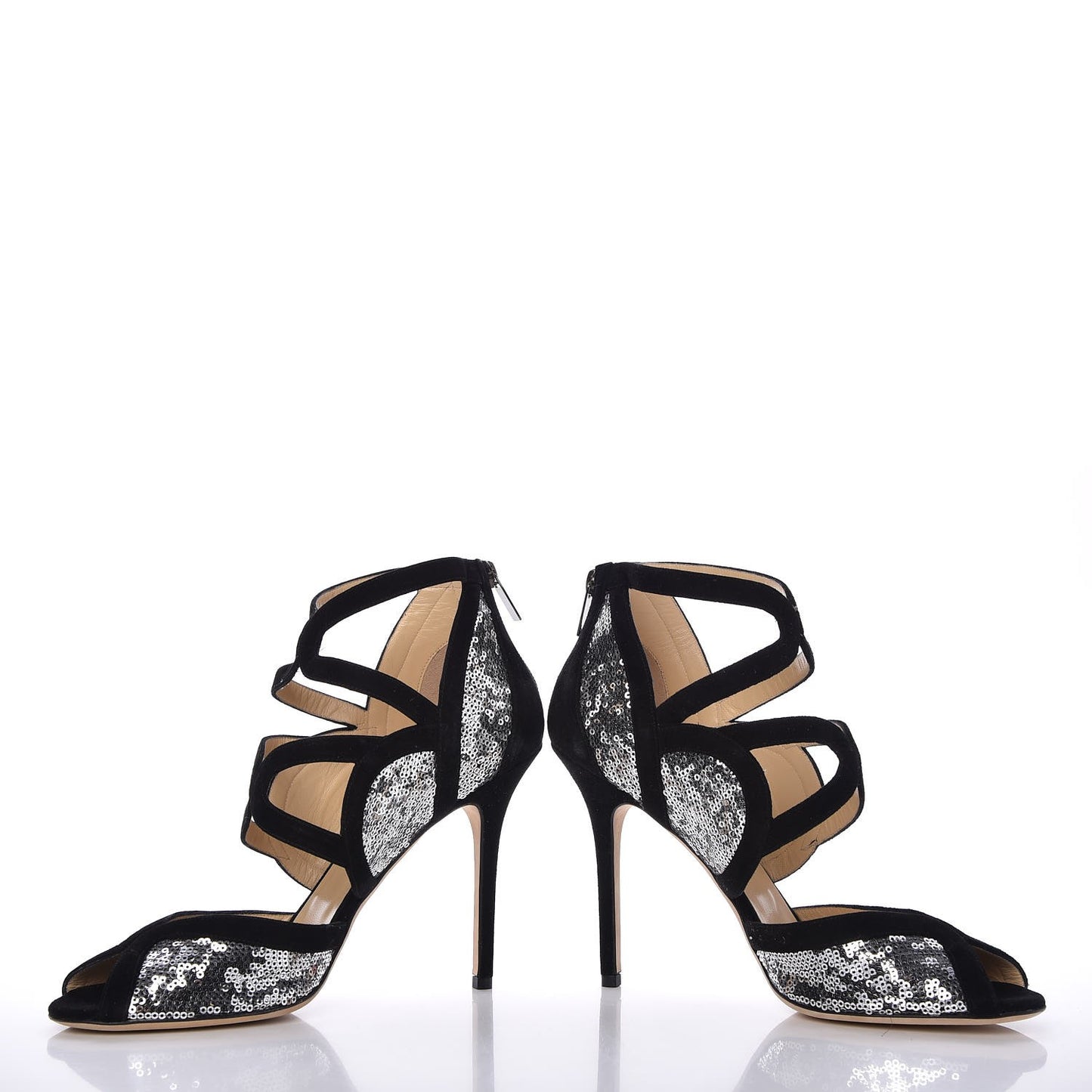 Suede Sequin Tempest Sandals 41.5 Silver
