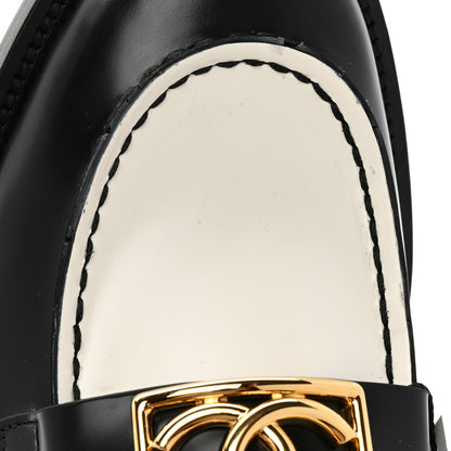 Chanel Shiny Calfskin CC Loafers Black White 38 Black White 11 of 11