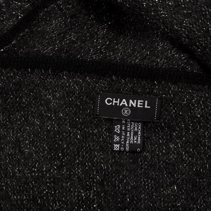 Chanel Cashmere Silk Blend CC Scarf Black 3 of 4