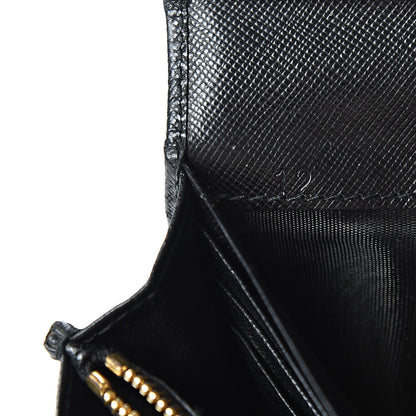 Prada Saffiano Bow Continental Wallet Black 7 of 10