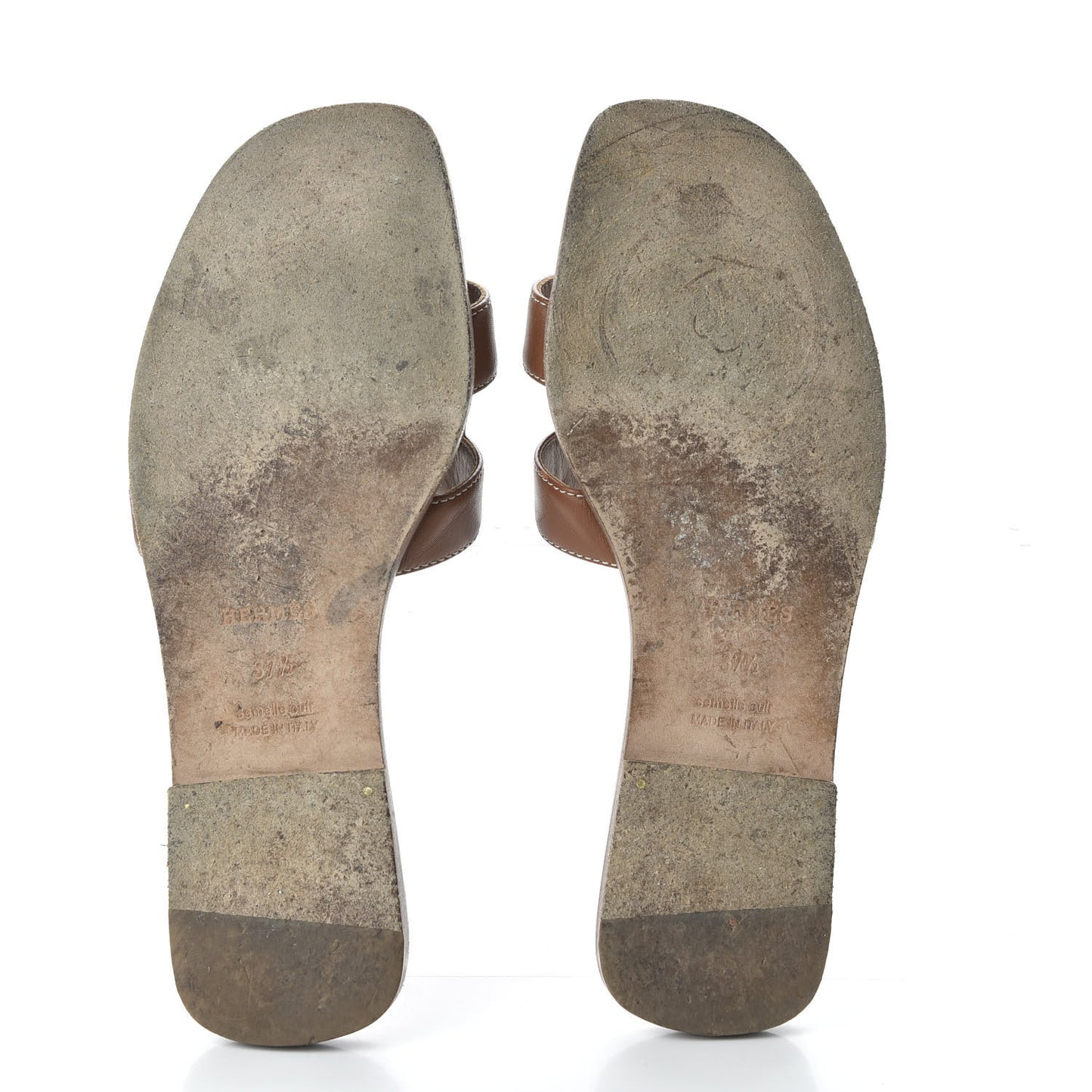 Box Calfskin Oran Sandals 37.5 Gold