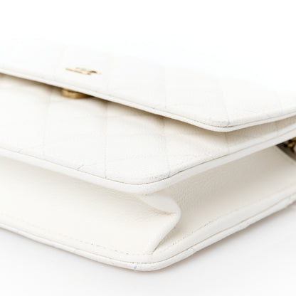 Chanel Caviar Quilted Square Wallet On Chain WOC White 11 of 11