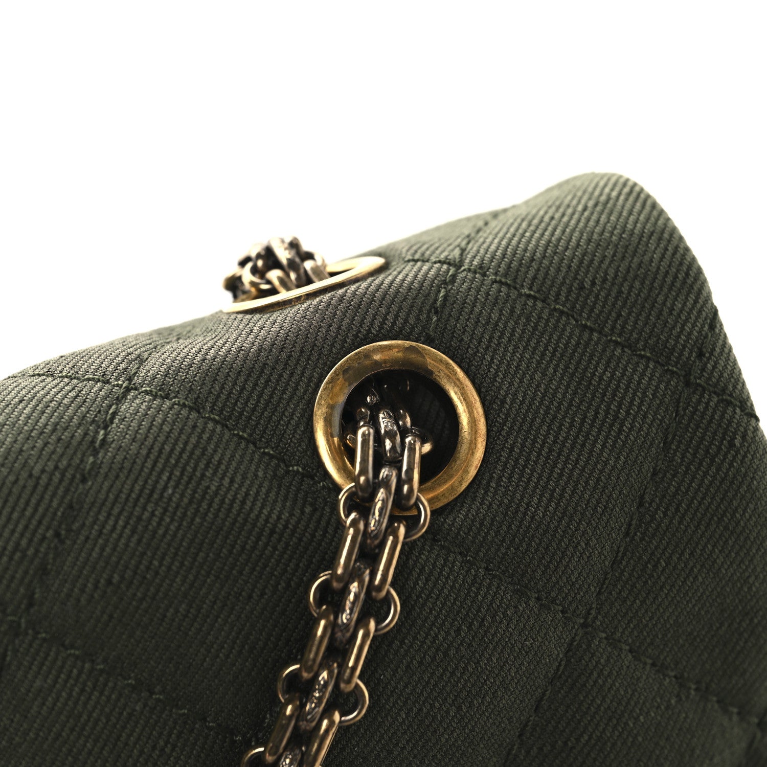 Chanel Canvas Quilted 2.55 Reissue 227 Flap Green 12 of 14