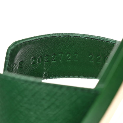 Hermes Epsom Oran Sandals 37 Vert Cactus 8 of 9