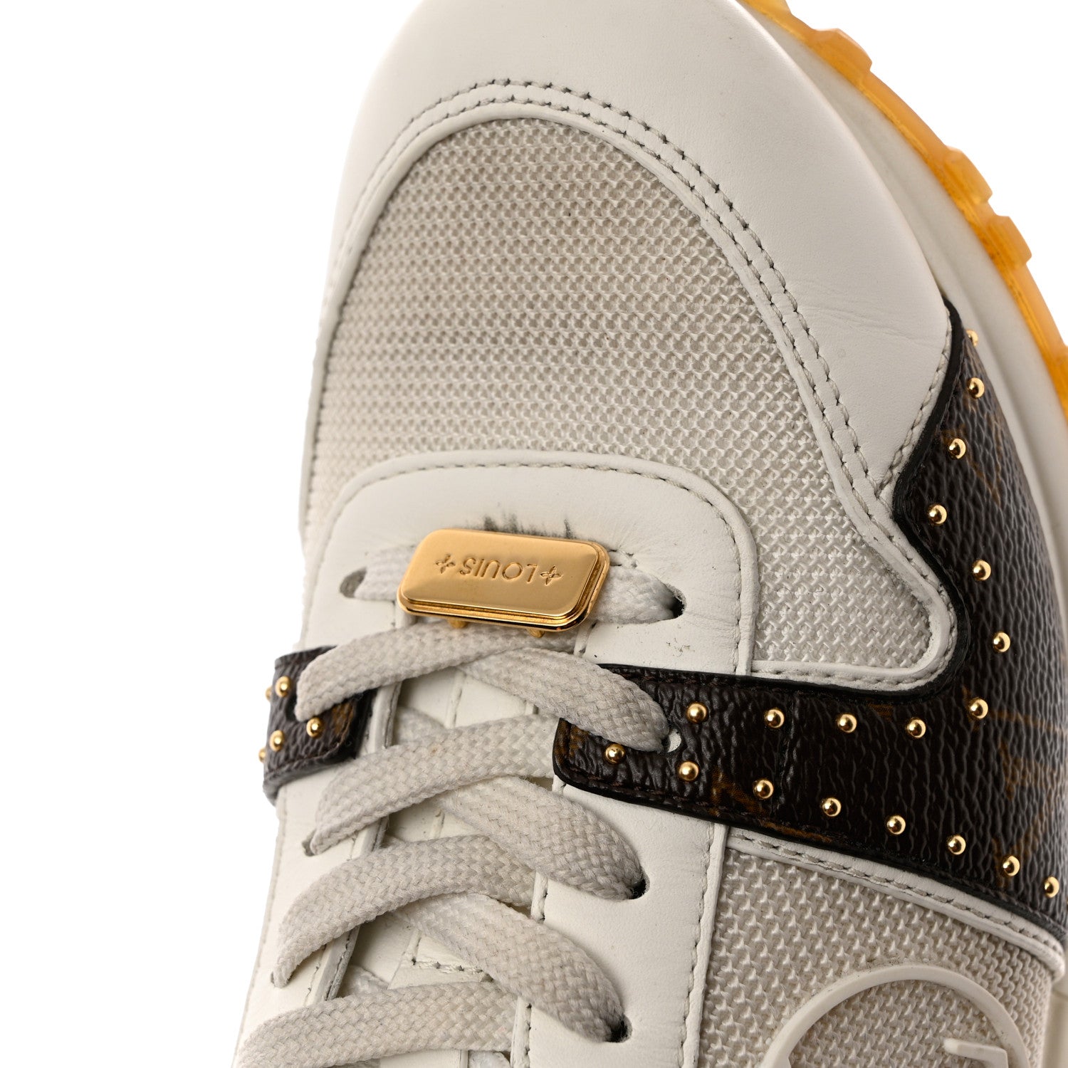 Louis Vuitton Calfskin Monogram Embellished Run Away Sneakers 36 White 9 of 11