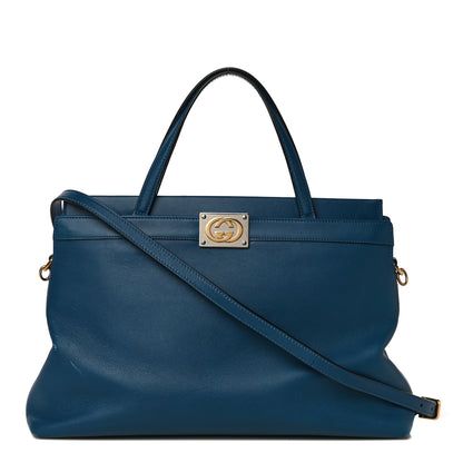Gucci Lambskin Medium Linea Matisse Top Handle Bag Blue 1 of 13
