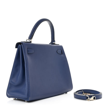 Hermes Evercolor Verso Kelly Retourne 28 Bleu Brighton Capucine 3 of 17
