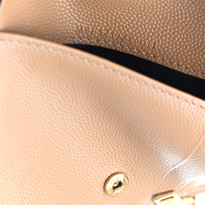 Saint Laurent Grain De Poudre Matelasse Chevron Monogram Zipped Two-Part Wallet Cork 7 of 7