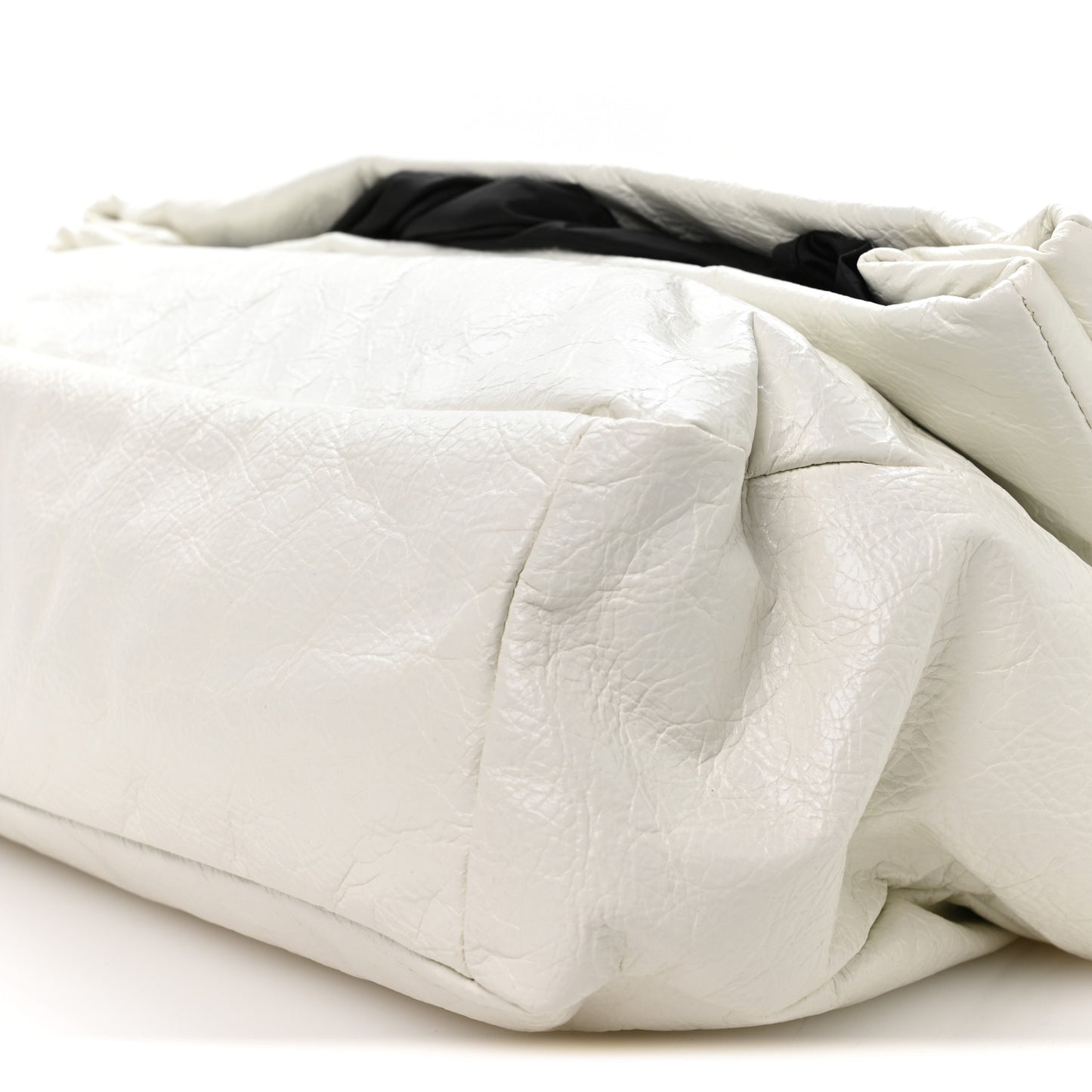 Arena Calfskin Nylon Medium Monaco Chain Shoulder Bag Optic White