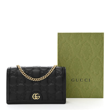 Gucci Calfskin GG Matelasse Chain Wallet Black 12 of 12
