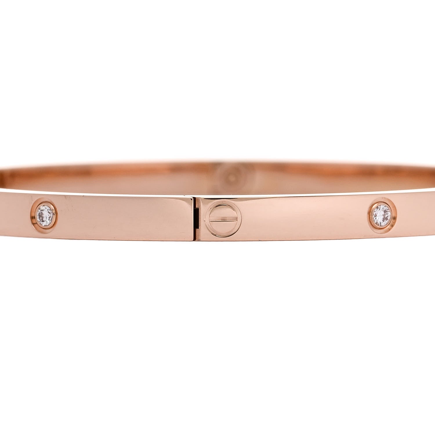 Cartier 18K Pink Gold 6 Diamond Small LOVE Bracelet 17 5 of 8