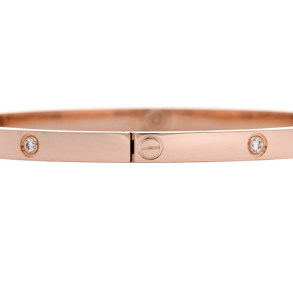 Cartier 18K Pink Gold 6 Diamond Small LOVE Bracelet 17 5 of 8