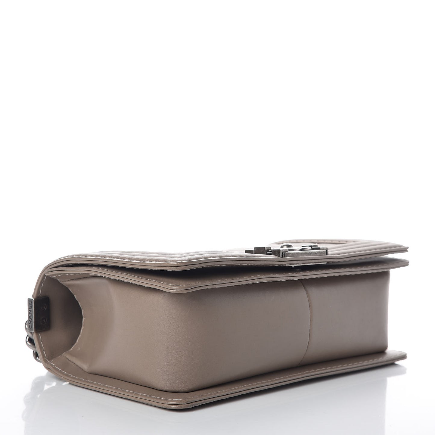 Calfskin Stitched Medium Boy Flap Taupe