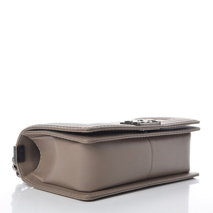 Chanel Calfskin Stitched Medium Boy Flap Taupe 4 of 9