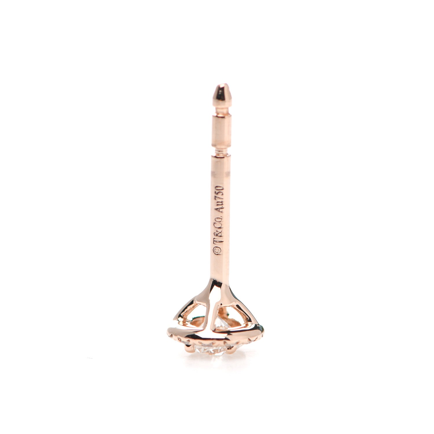 Tiffany 18K Rose Gold Diamond .32ctw Soleste Earrings 4 of 4