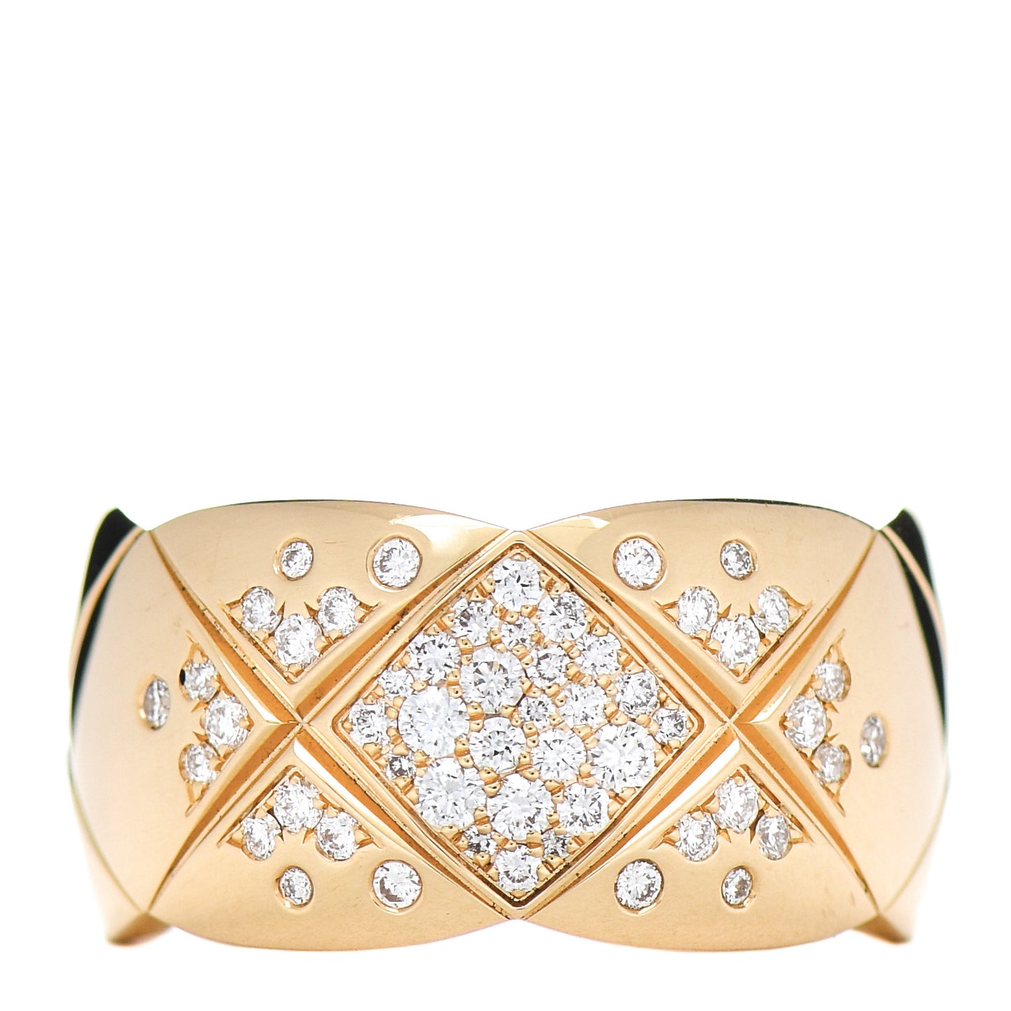 18K Yellow Gold Diamond Large Coco Crush Ring 53 6.5