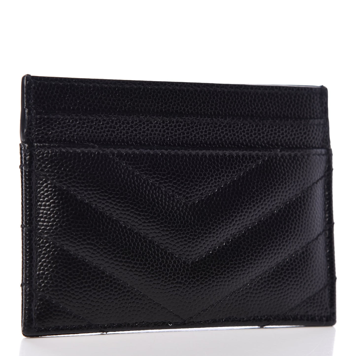 Grain De Poudre Matelasse Chevron Monogram Credit Card Case Black