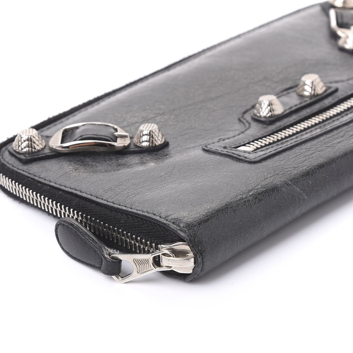 Agneau Giant 12 Silver Hardware Compagnon Wallet Black