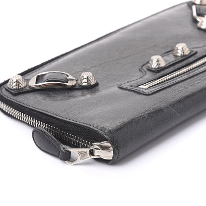 Balenciaga Agneau Giant 12 Silver Hardware Compagnon Wallet Black 5 of 8