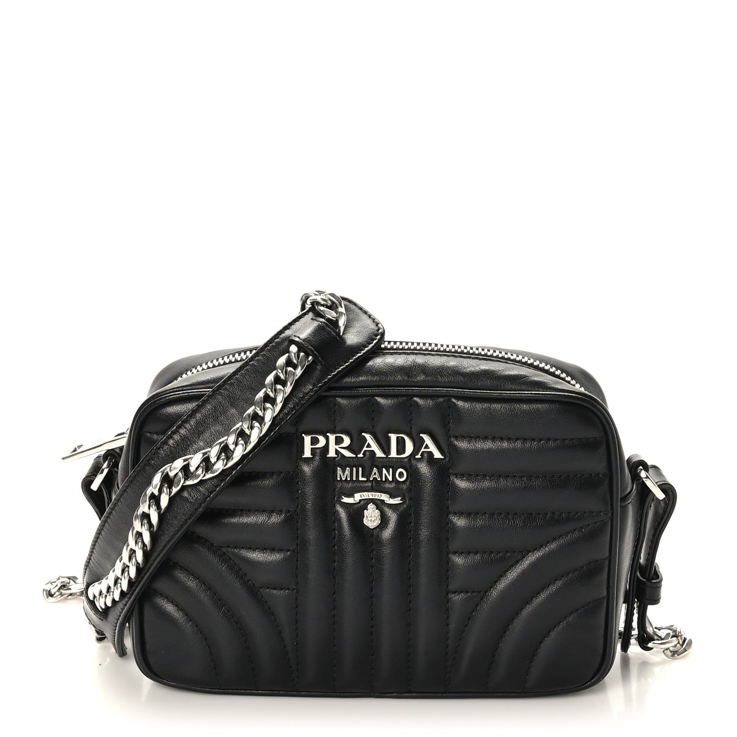 Soft Calfskin Diagramme Camera Bag Black