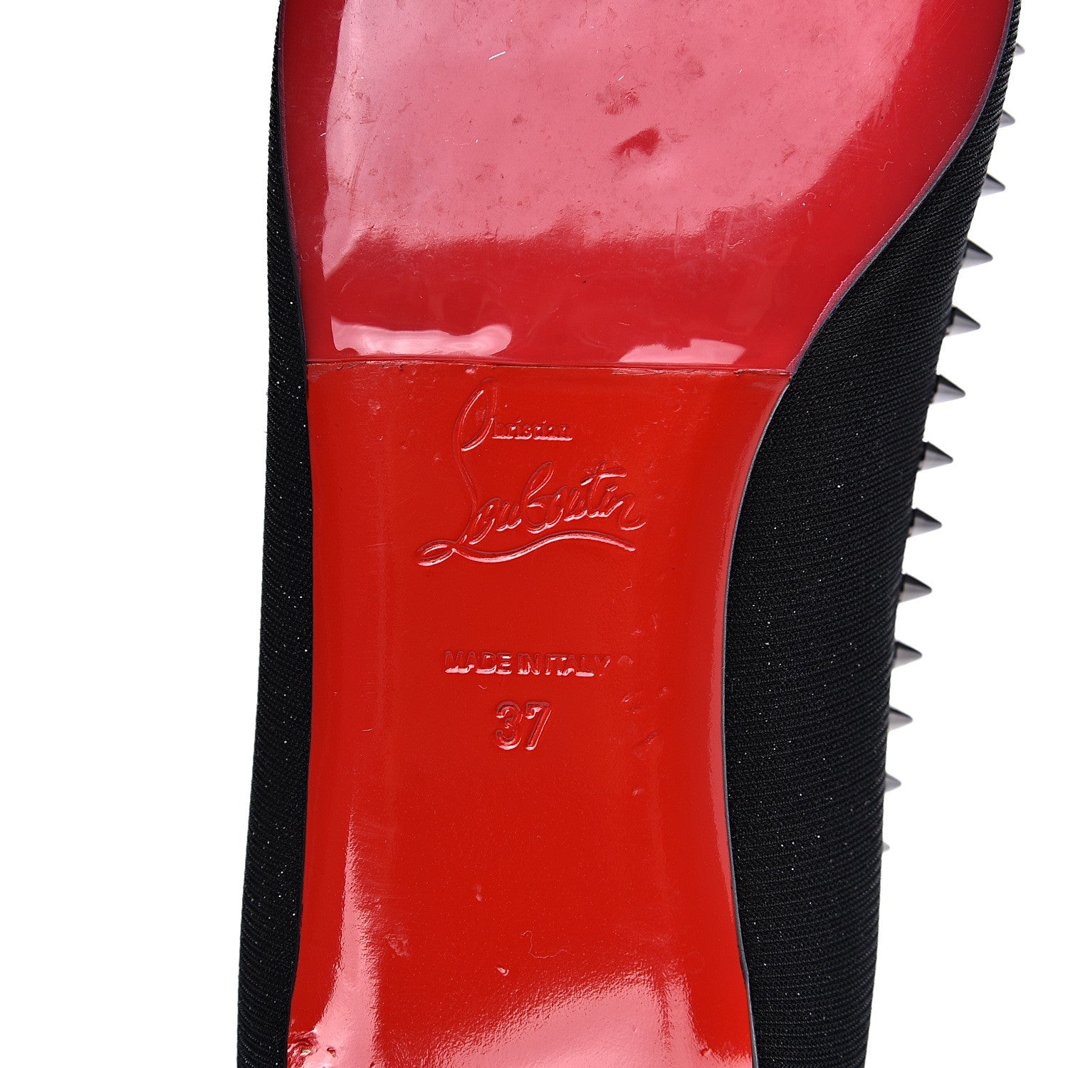 Christian Louboutin Glitter Tennis Anjalina Flats 37 Black Gun Metal 7 of 10