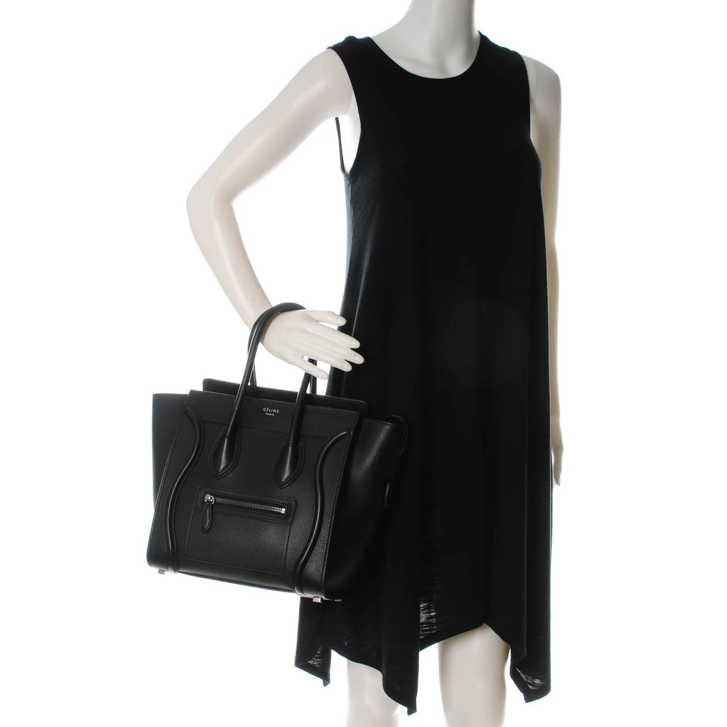 Drummed Calfskin Micro Luggage Black
