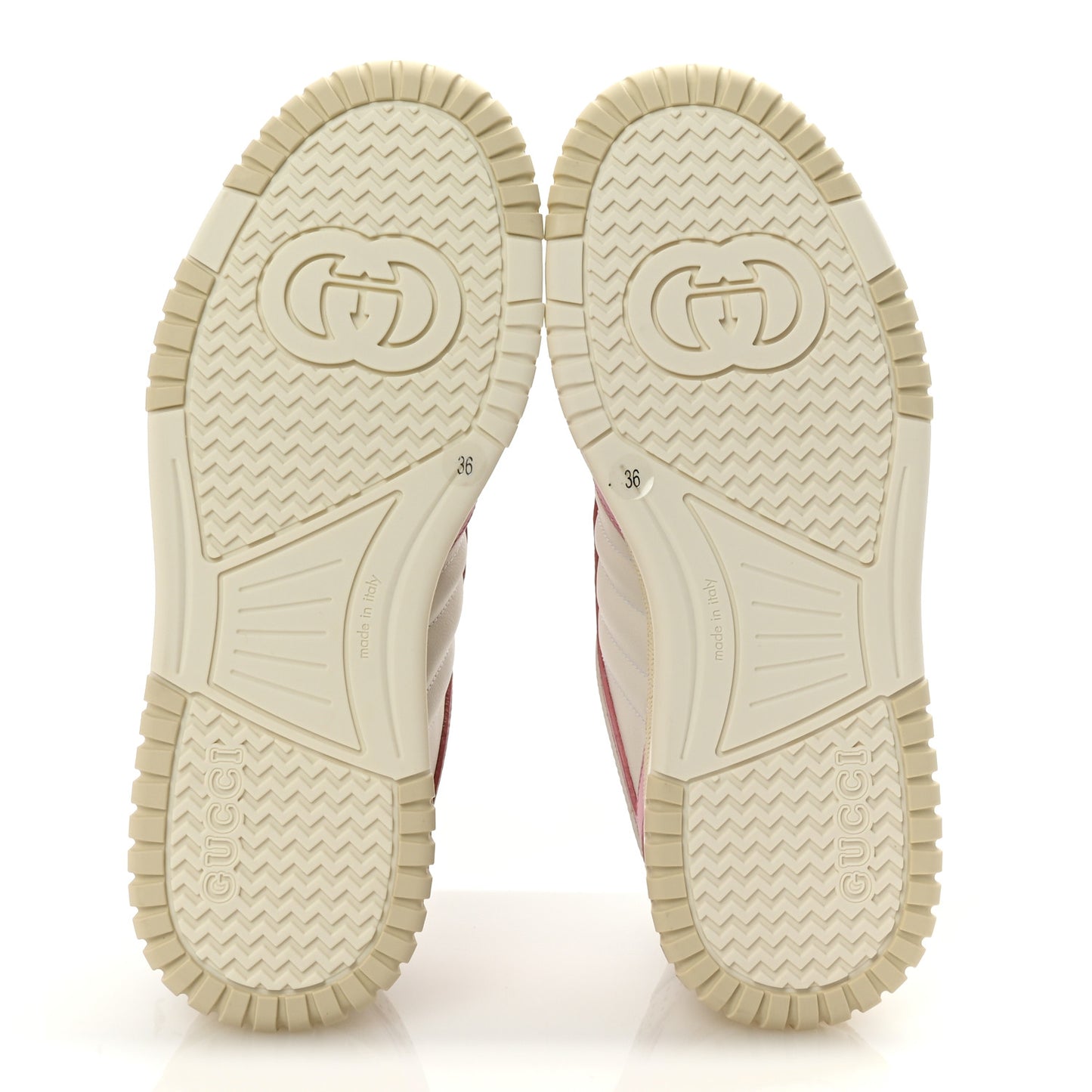 Calfskin Womens Re-Web Sneakers 36 White Pink