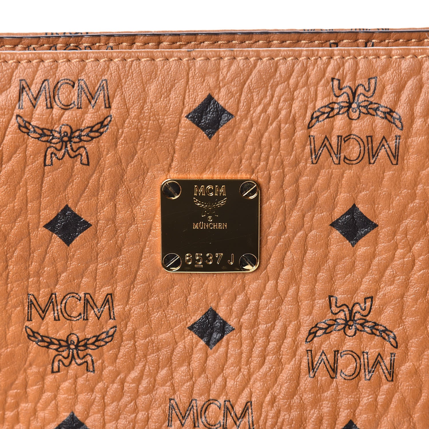 MCM Visetos Small Zip Pouch Cognac 9 of 9