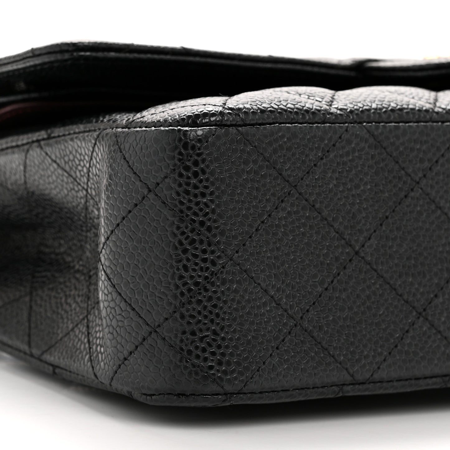 Caviar Quilted Medium Double Flap Black