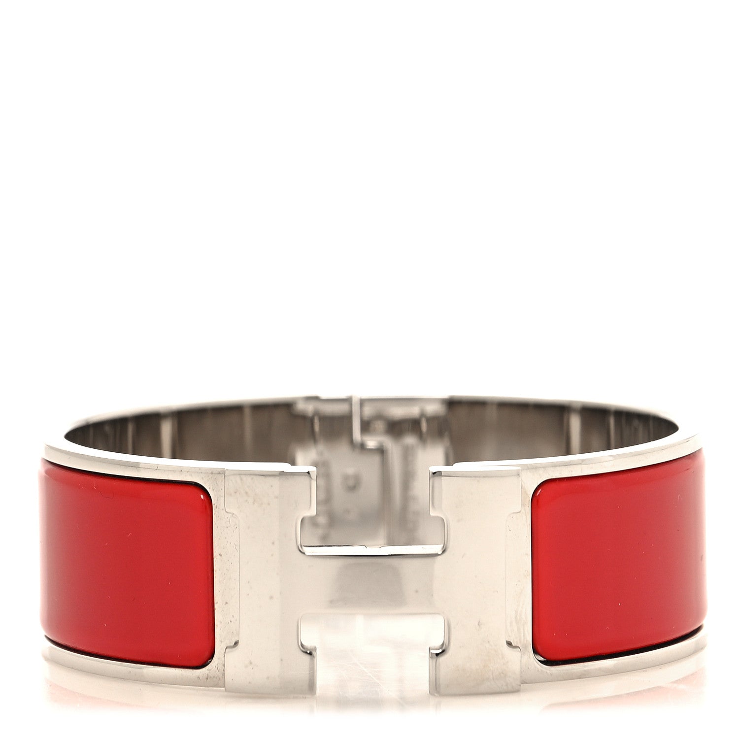 Hermes Enamel Wide Clic Clac H Bracelet PM Red 1 of 4