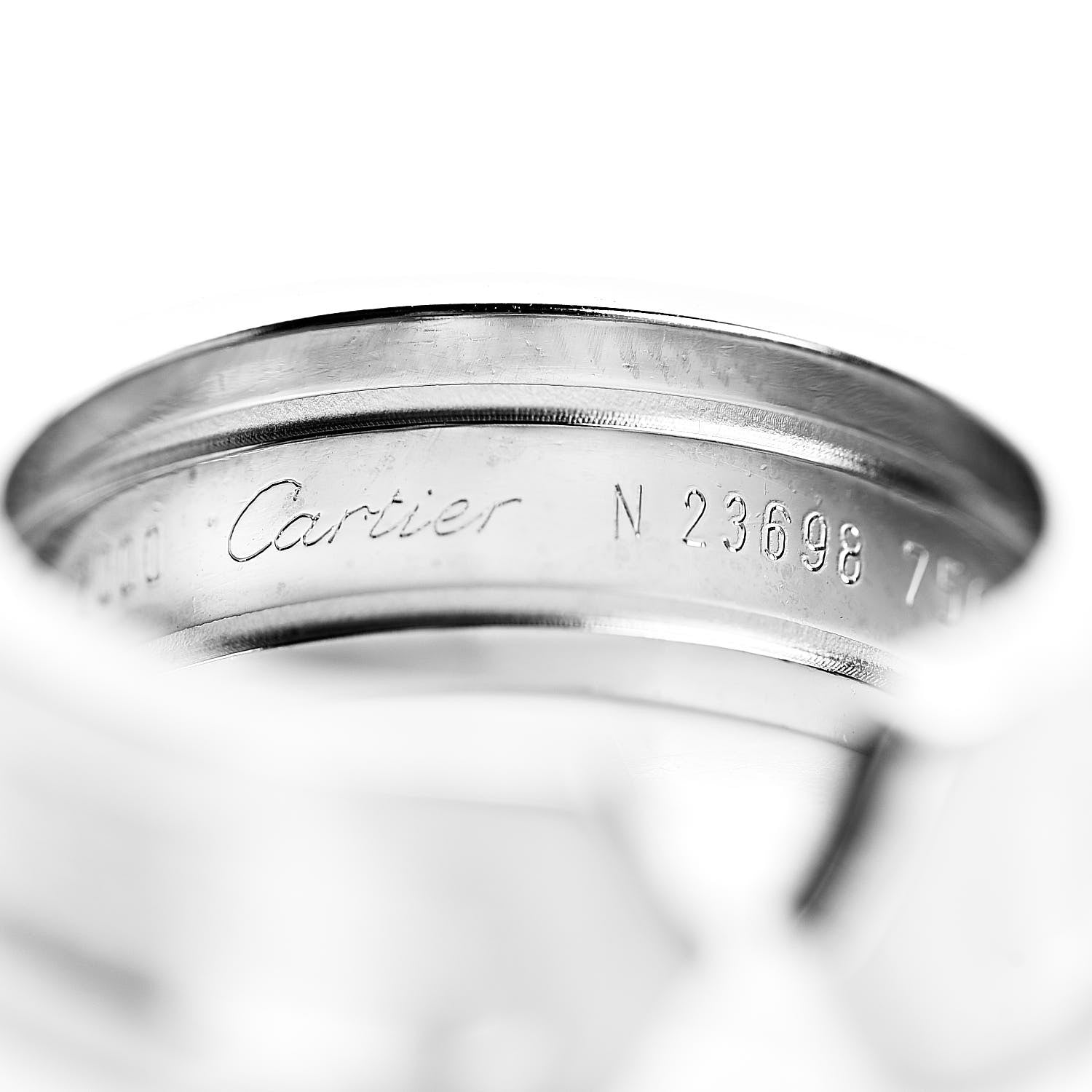 Cartier 18K White Gold 6.5mm C De Ring 49 4.75 4 of 5