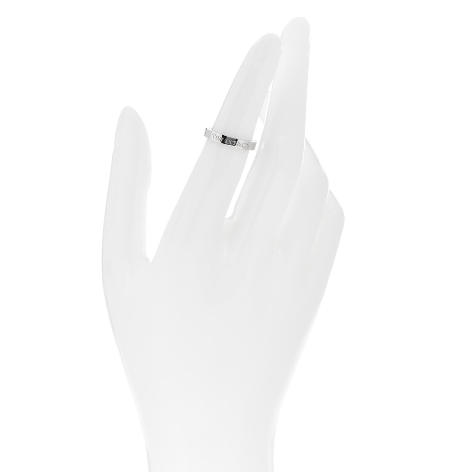 Tiffany Platinum Logo Band Ring 48 4.5 2 of 4