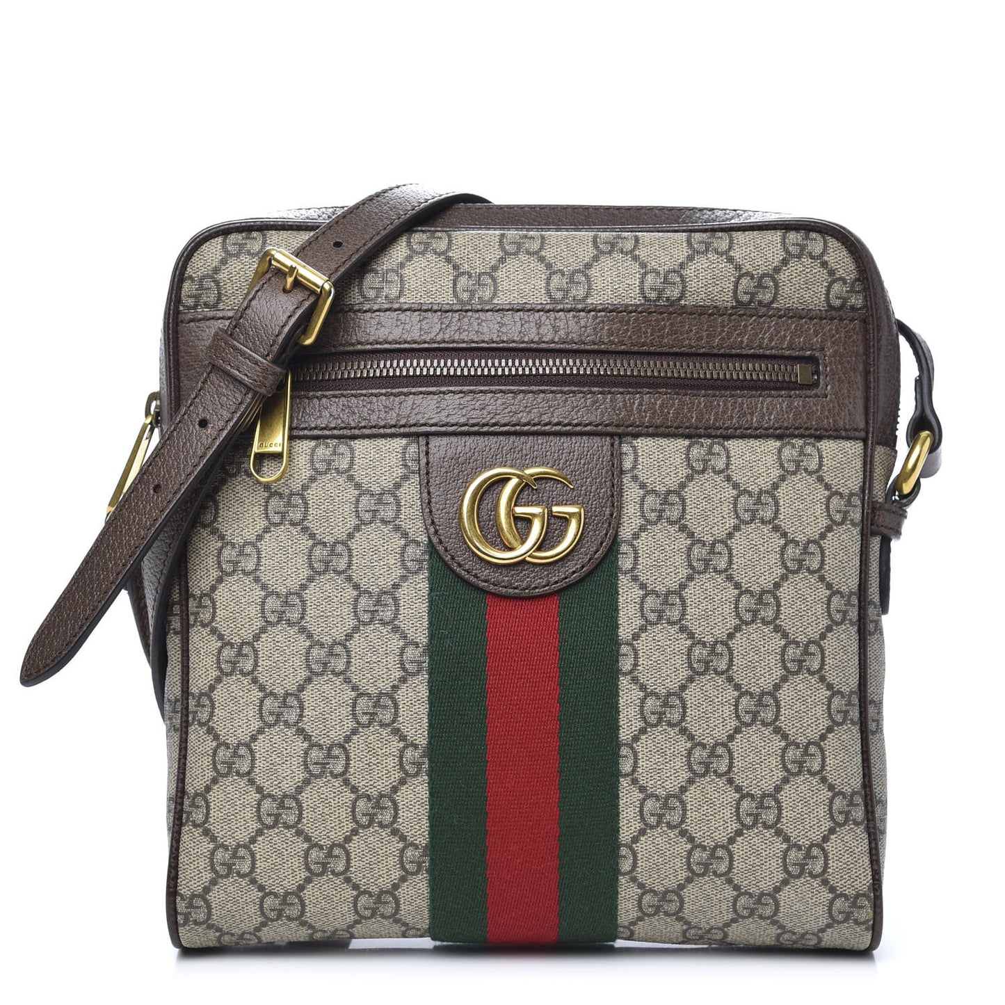 GG Supreme Monogram Web Small Ophidia Messenger Bag Brown