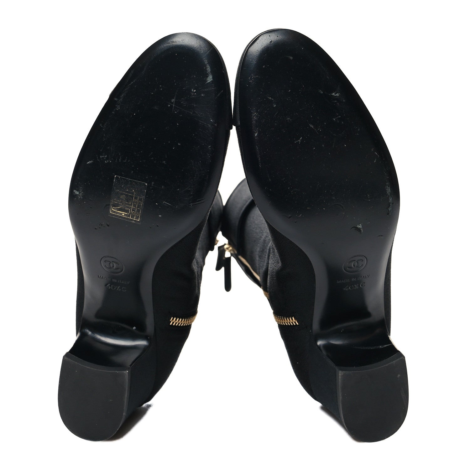 Chanel Crepe Satin CC Turnlock Ankle Boots 40.5 Black 5 of 7