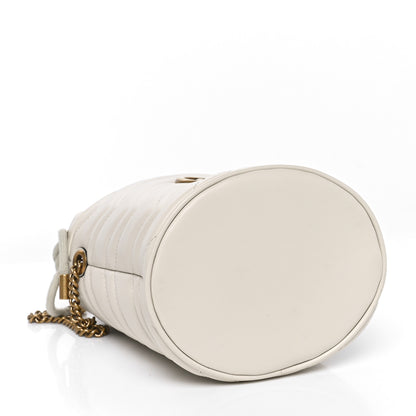 Gucci Calfskin Matelasse Mini GG Marmont 2.0 Bucket Bag White 4 of 10